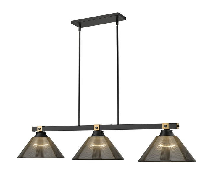 Z-Lite Canada - 1955-3MB-RB-ARS - Three Light Billiard - Bronte - Matte Black + Rubbed Brass