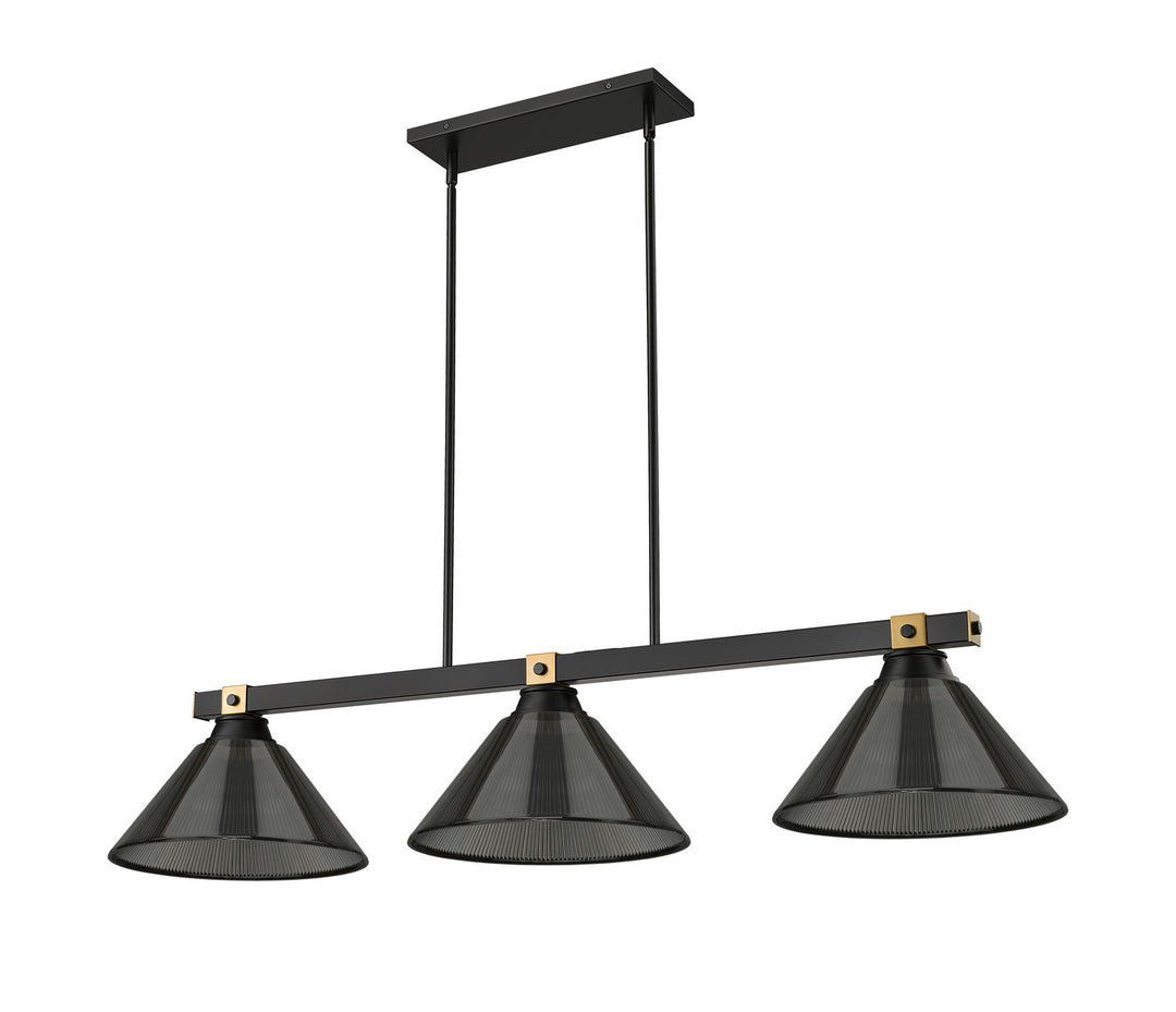 Z-Lite Canada - 1955-3MB-RB-ARS - Three Light Billiard - Bronte - Matte Black + Rubbed Brass