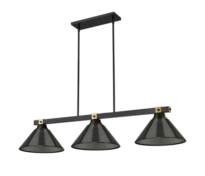 Z-Lite Canada - 1955-3MB-RB-ARS - Three Light Billiard - Bronte - Matte Black + Rubbed Brass