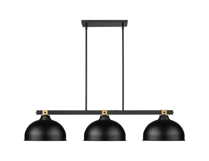 Z-Lite Canada - 1955-3MB-RB-D13MB - Three Light Billiard - Bronte - Matte Black + Rubbed Brass