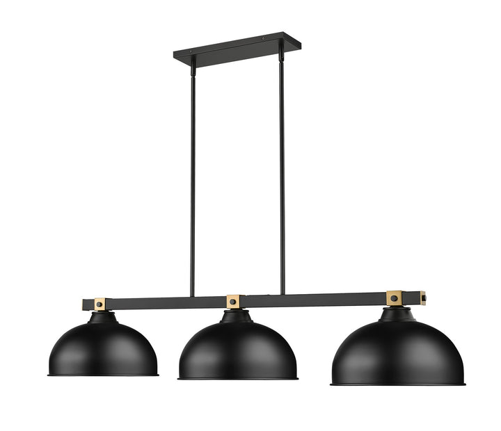 Z-Lite Canada - 1955-3MB-RB-D13MB - Three Light Billiard - Bronte - Matte Black + Rubbed Brass