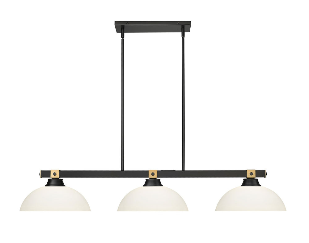 Z-Lite Canada - 1955-3MB-RB-DMO14 - Three Light Billiard - Bronte - Matte Black + Rubbed Brass