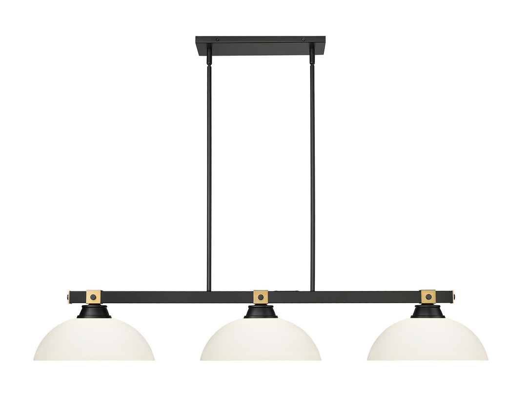 Z-Lite Canada - 1955-3MB-RB-DMO14 - Three Light Billiard - Bronte - Matte Black + Rubbed Brass