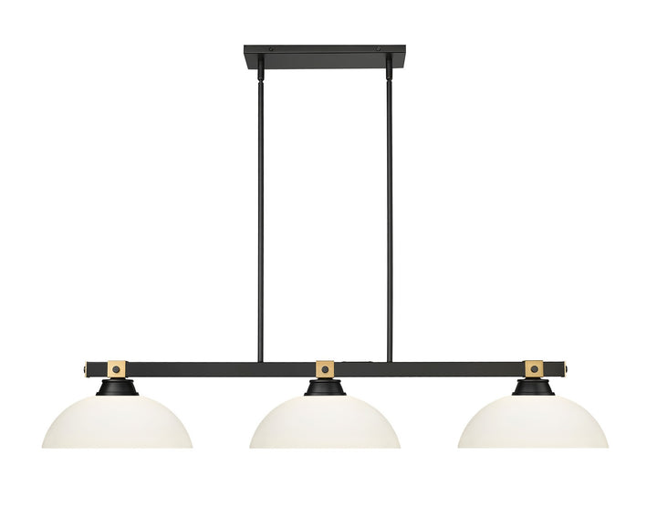 Z-Lite Canada - 1955-3MB-RB-DMO14 - Three Light Billiard - Bronte - Matte Black + Rubbed Brass