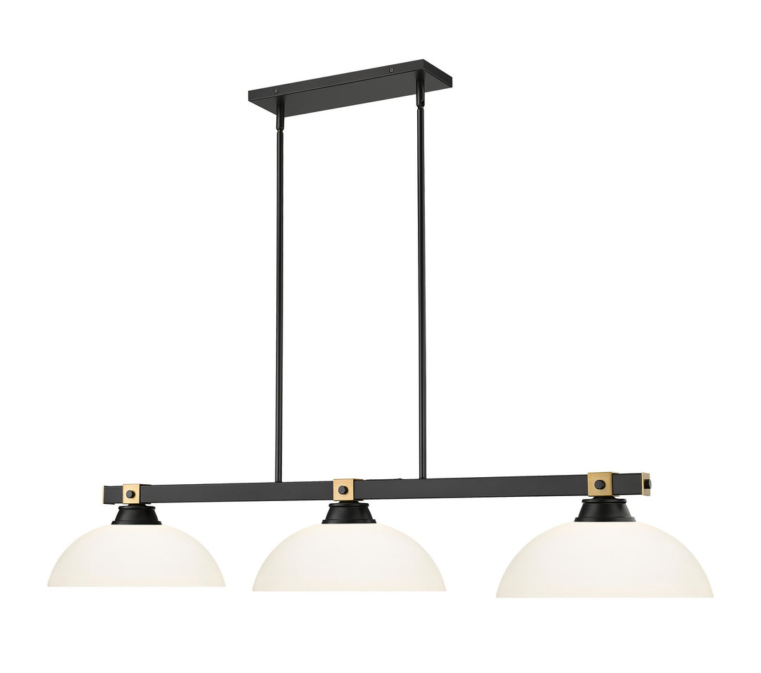 Z-Lite Canada - 1955-3MB-RB-DMO14 - Three Light Billiard - Bronte - Matte Black + Rubbed Brass