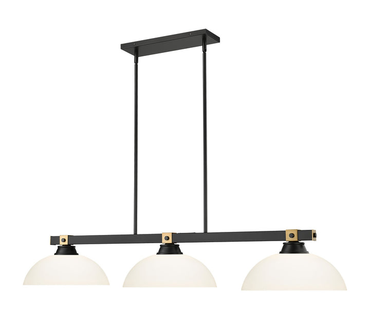 Z-Lite Canada - 1955-3MB-RB-DMO14 - Three Light Billiard - Bronte - Matte Black + Rubbed Brass