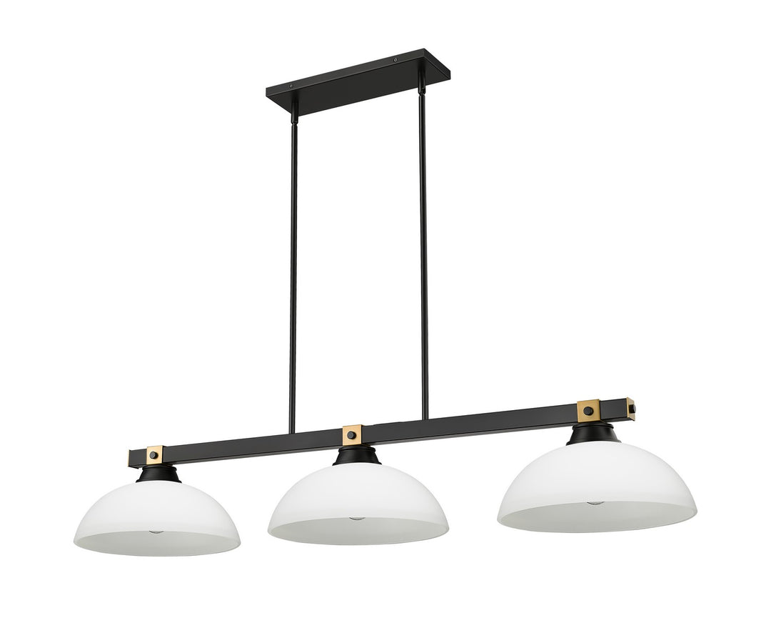 Z-Lite Canada - 1955-3MB-RB-DMO14 - Three Light Billiard - Bronte - Matte Black + Rubbed Brass