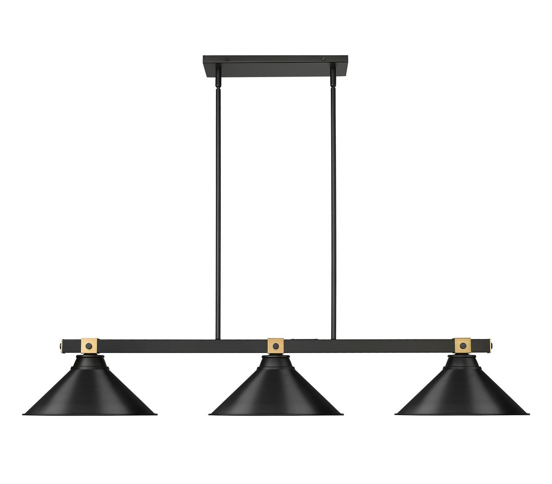 Z-Lite Canada - 1955-3MB-RB-MB15 - Three Light Billiard - Bronte - Matte Black + Rubbed Brass