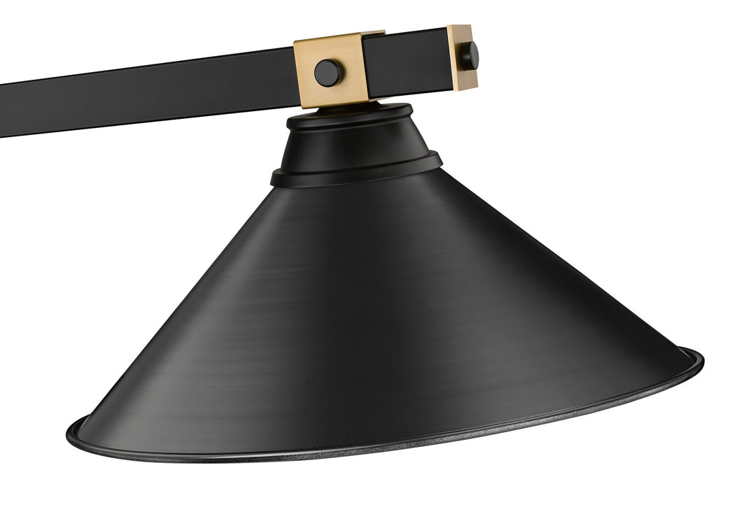 Z-Lite Canada - 1955-3MB-RB-MB15 - Three Light Billiard - Bronte - Matte Black + Rubbed Brass