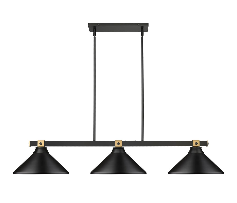 Z-Lite Canada - 1955-3MB-RB-MMB - Three Light Billiard - Bronte - Matte Black + Rubbed Brass