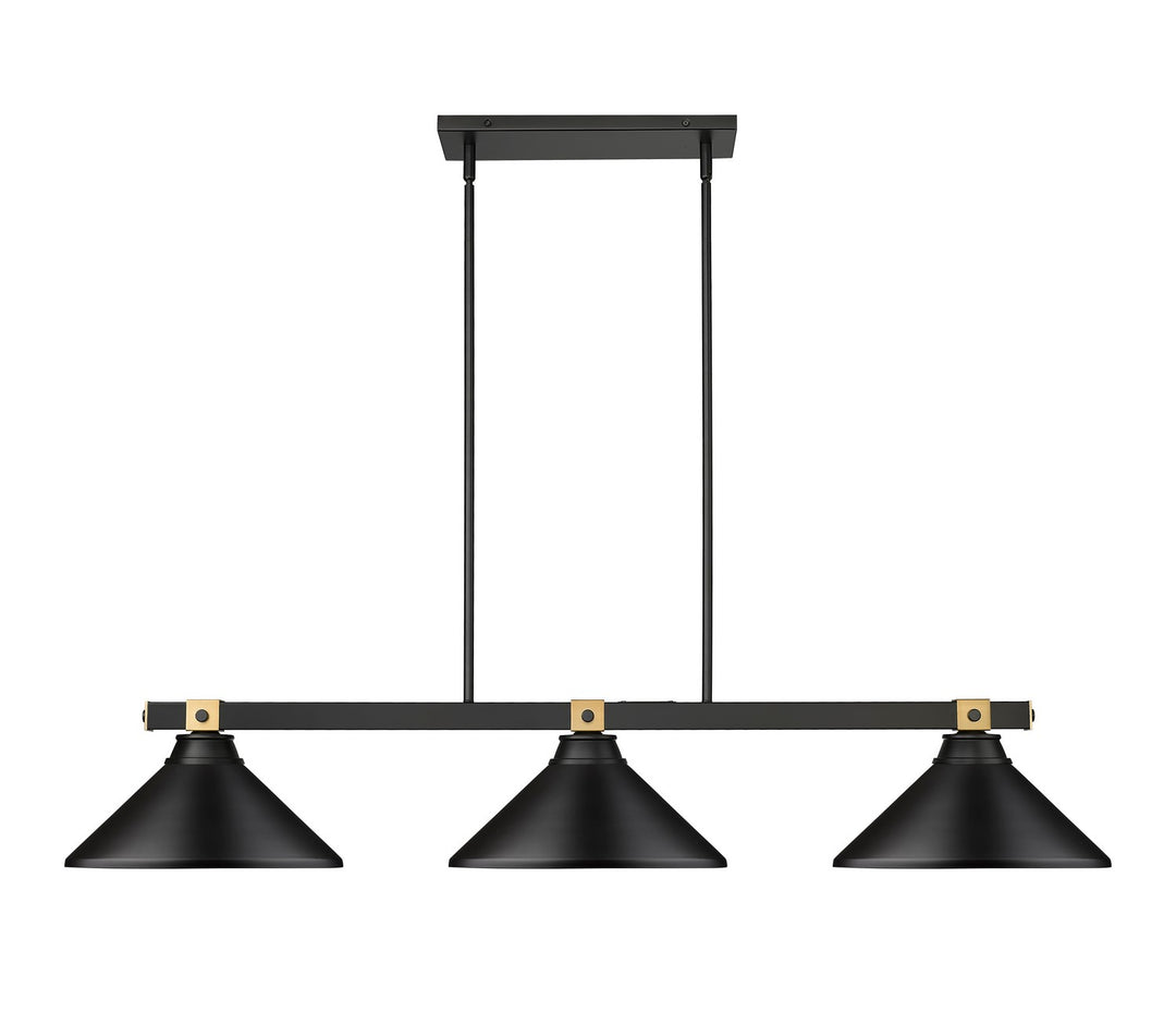 Z-Lite Canada - 1955-3MB-RB-MMB - Three Light Billiard - Bronte - Matte Black + Rubbed Brass