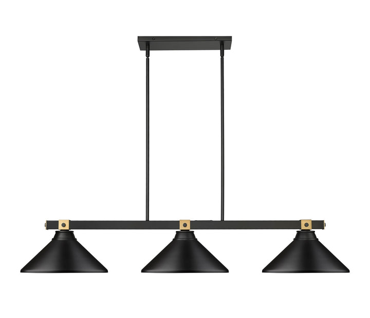 Z-Lite Canada - 1955-3MB-RB-MMB - Three Light Billiard - Bronte - Matte Black + Rubbed Brass