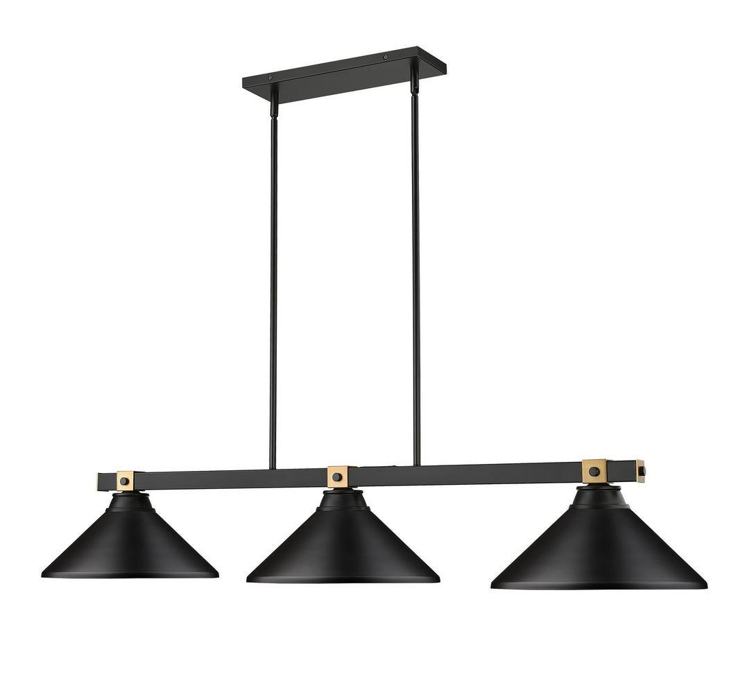 Z-Lite Canada - 1955-3MB-RB-MMB - Three Light Billiard - Bronte - Matte Black + Rubbed Brass