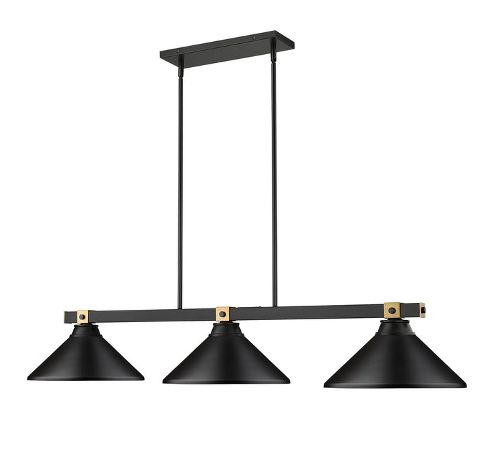 Z-Lite Canada - 1955-3MB-RB-MMB - Three Light Billiard - Bronte - Matte Black + Rubbed Brass