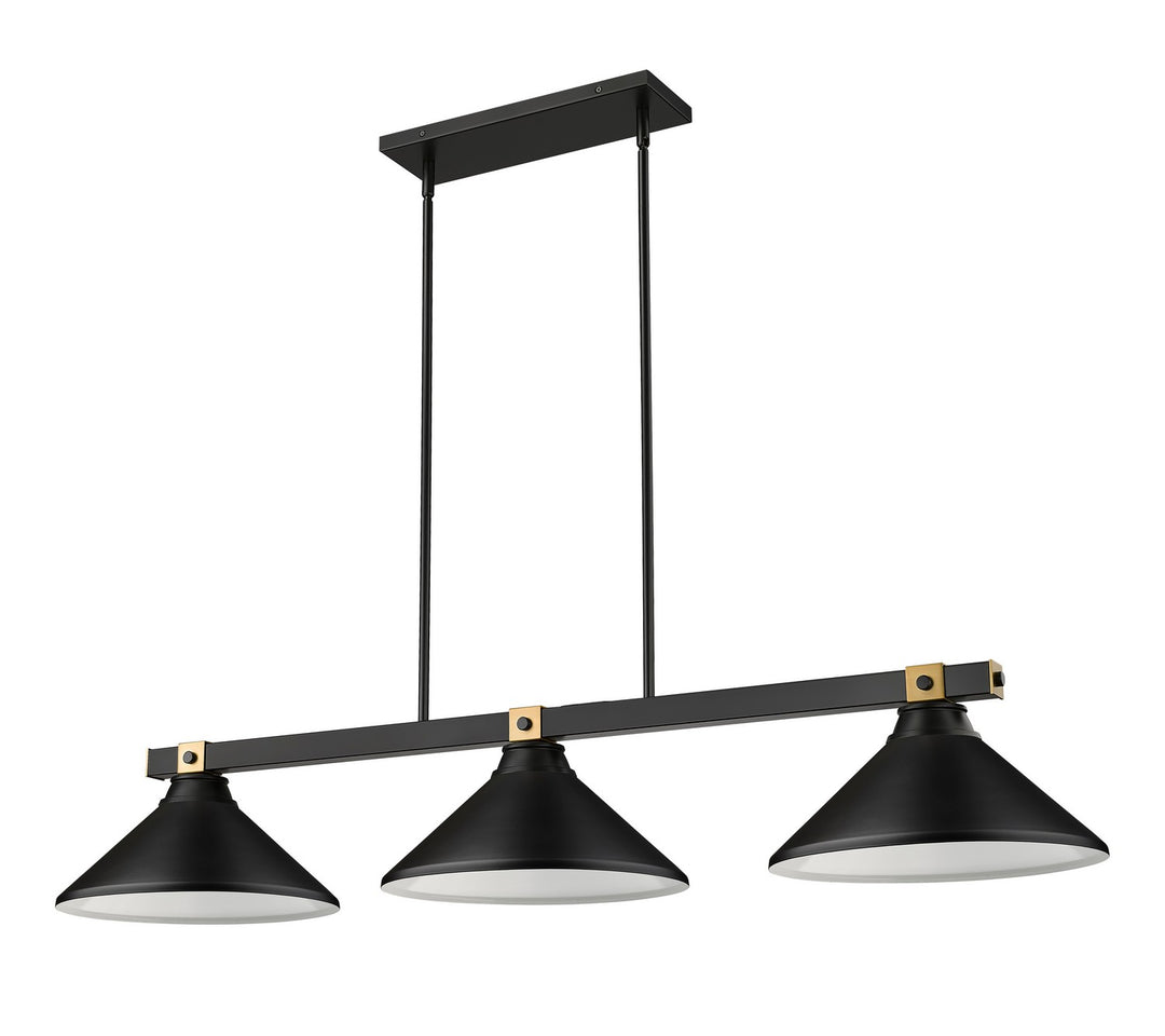 Z-Lite Canada - 1955-3MB-RB-MMB - Three Light Billiard - Bronte - Matte Black + Rubbed Brass