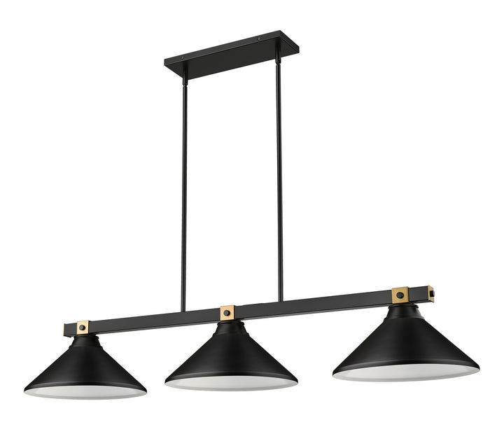 Z-Lite Canada - 1955-3MB-RB-MMB - Three Light Billiard - Bronte - Matte Black + Rubbed Brass