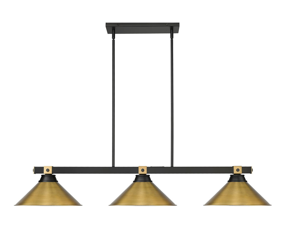 Z-Lite Canada - 1955-3MB-RB-RB15 - Three Light Billiard - Bronte - Matte Black + Rubbed Brass