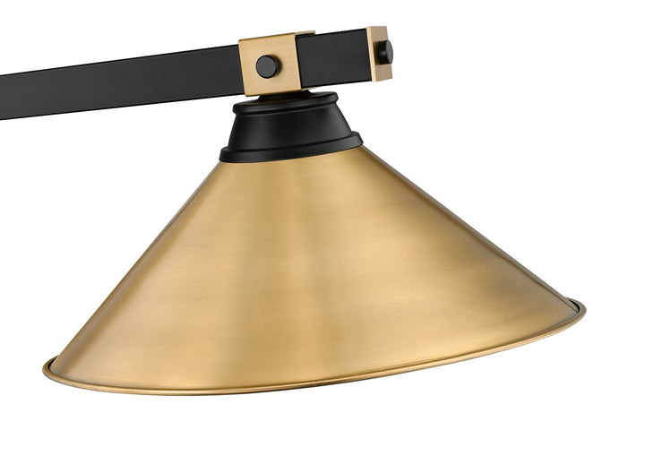 Z-Lite Canada - 1955-3MB-RB-RB15 - Three Light Billiard - Bronte - Matte Black + Rubbed Brass