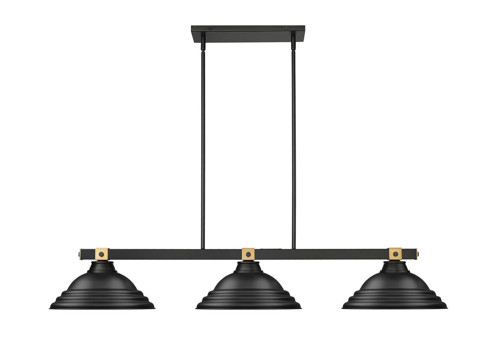 Z-Lite Canada - 1955-3MB-RB-SMB - Three Light Billiard - Bronte - Matte Black + Rubbed Brass