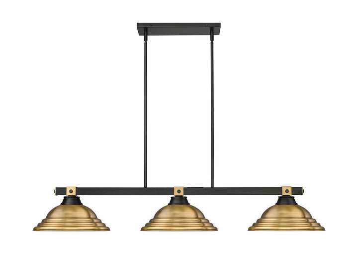 Z-Lite Canada - 1955-3MB-RB-SRB - Three Light Billiard - Bronte - Matte Black + Rubbed Brass