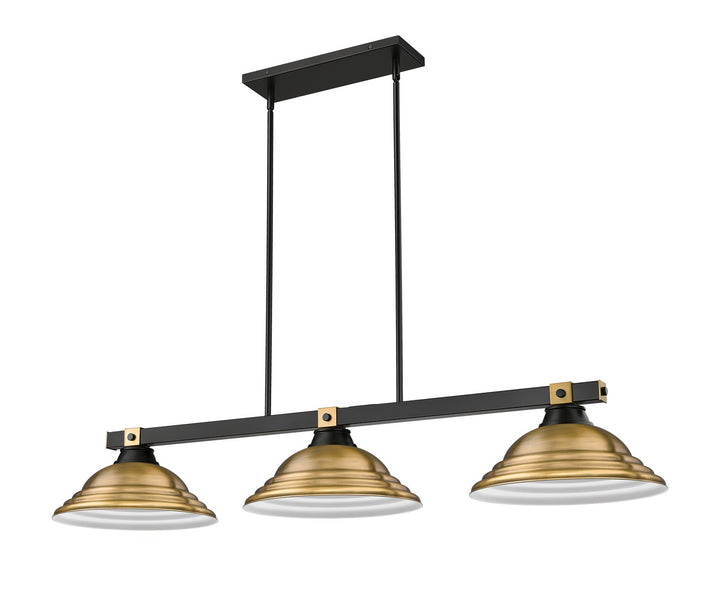 Z-Lite Canada - 1955-3MB-RB-SRB - Three Light Billiard - Bronte - Matte Black + Rubbed Brass
