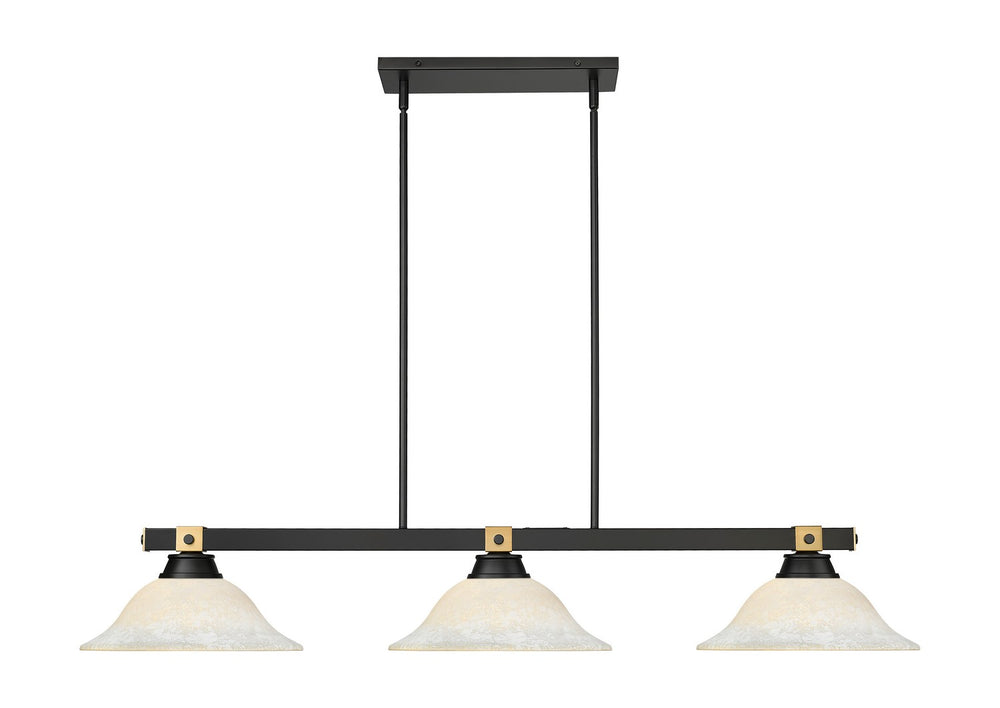 Z-Lite Canada - 1955-3MB-RB-WM16 - Three Light Billiard - Bronte - Matte Black + Rubbed Brass