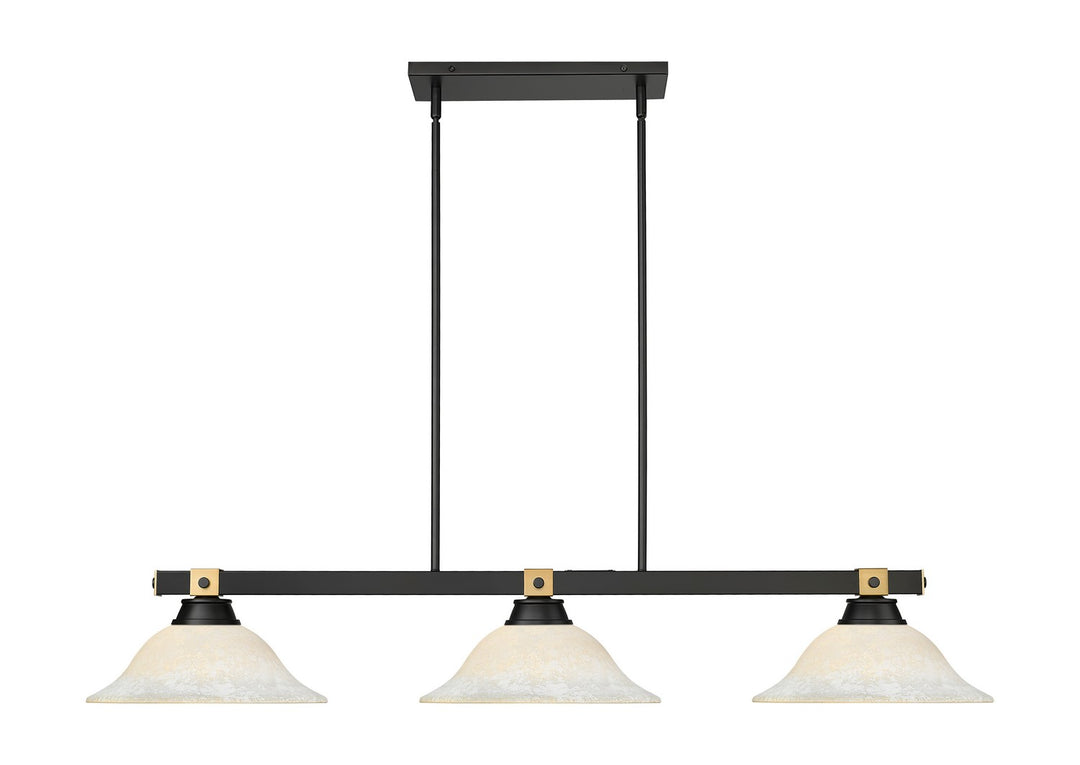 Z-Lite Canada - 1955-3MB-RB-WM16 - Three Light Billiard - Bronte - Matte Black + Rubbed Brass