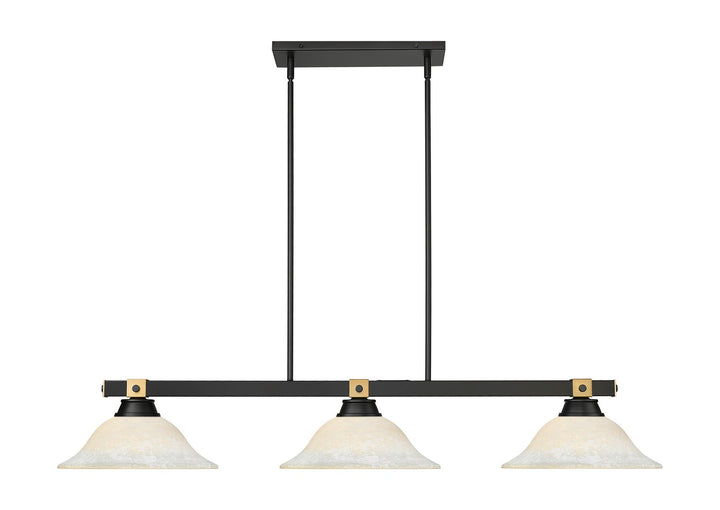 Z-Lite Canada - 1955-3MB-RB-WM16 - Three Light Billiard - Bronte - Matte Black + Rubbed Brass
