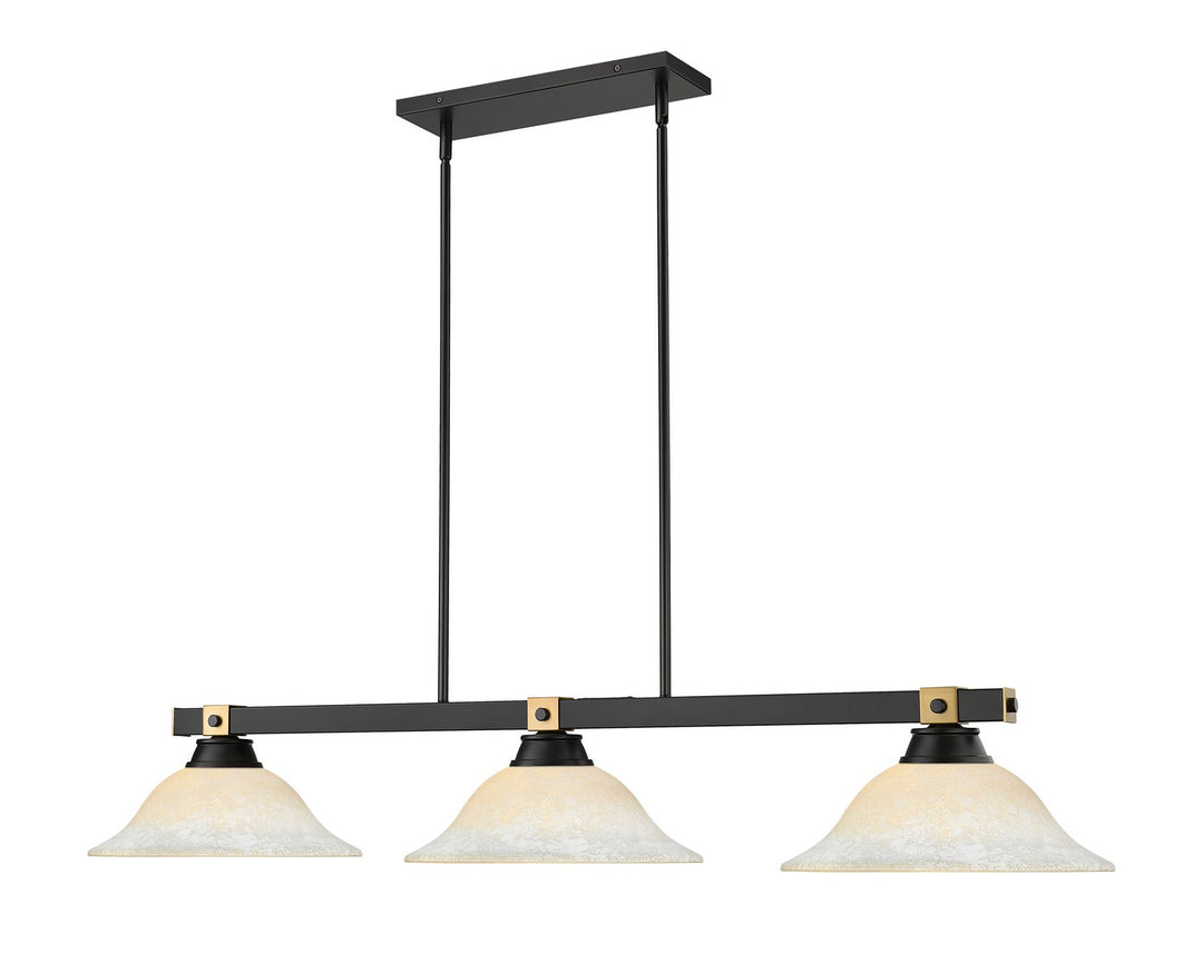Z-Lite Canada - 1955-3MB-RB-WM16 - Three Light Billiard - Bronte - Matte Black + Rubbed Brass