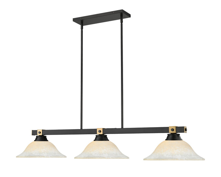 Z-Lite Canada - 1955-3MB-RB-WM16 - Three Light Billiard - Bronte - Matte Black + Rubbed Brass