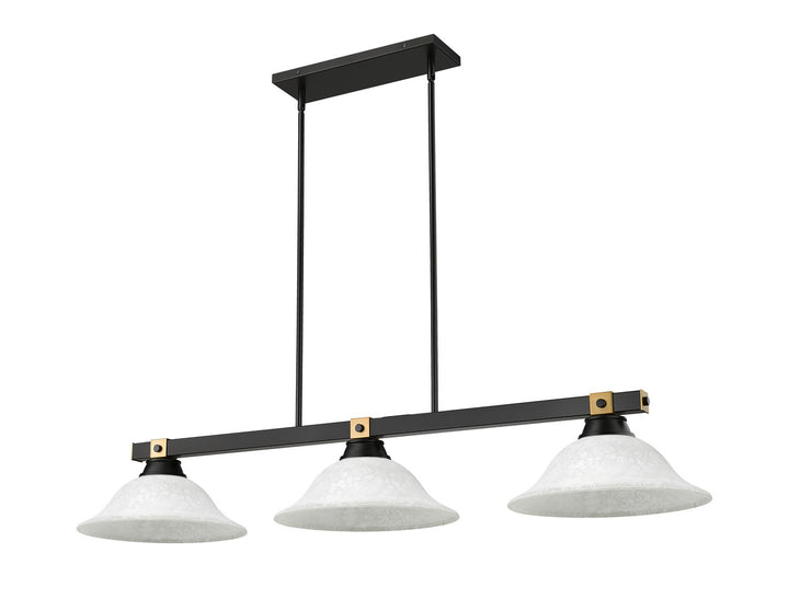 Z-Lite Canada - 1955-3MB-RB-WM16 - Three Light Billiard - Bronte - Matte Black + Rubbed Brass