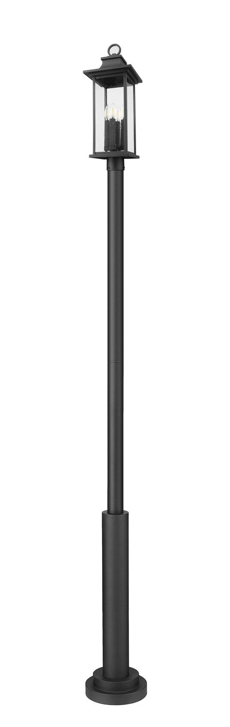 Z-Lite Canada - 5017PHBR-5010P-BK - Four Light Outdoor Post Mounted Fixture - Tiberius - Black