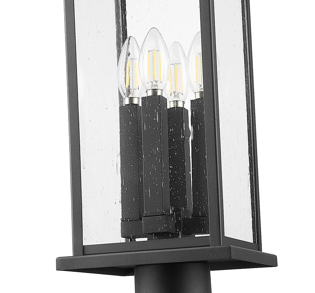Z-Lite Canada - 5017PHBR-5010P-BK - Four Light Outdoor Post Mounted Fixture - Tiberius - Black