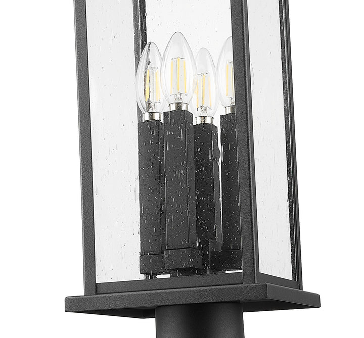 Z-Lite Canada - 5017PHBR-5010P-BK - Four Light Outdoor Post Mounted Fixture - Tiberius - Black