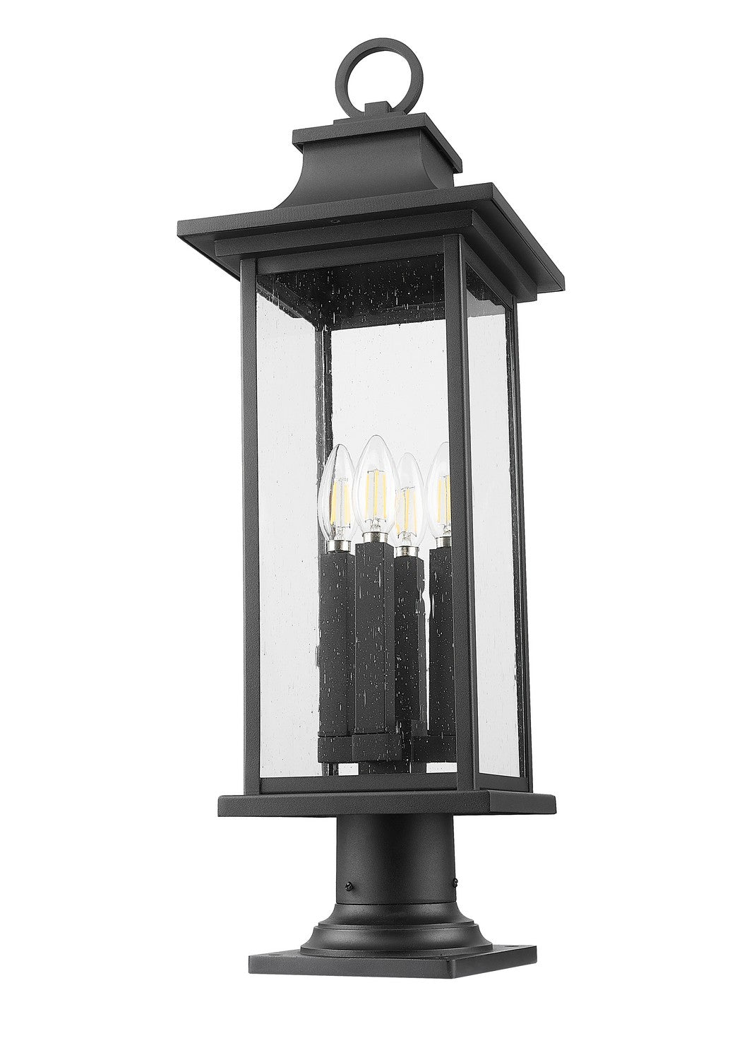 Z-Lite Canada - 5017PHBR-533PM-BK - Four Light Outdoor Pier Mounted Fixture - Tiberius - Black