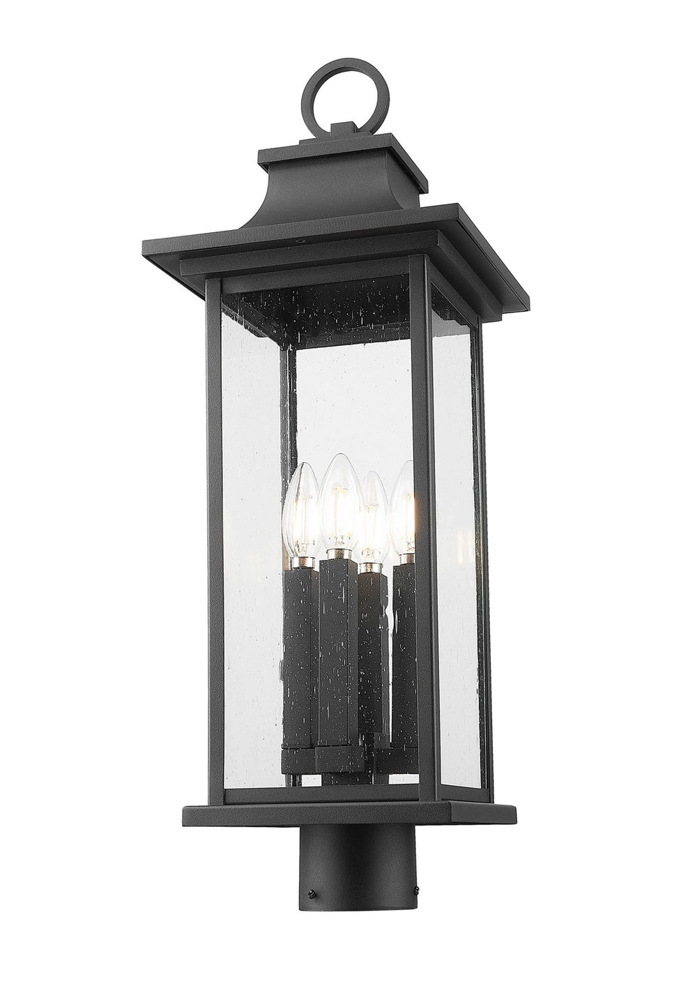 Z-Lite Canada - 5017PHBR-BK - Four Light Outdoor Post Mount Fixture - Tiberius - Black