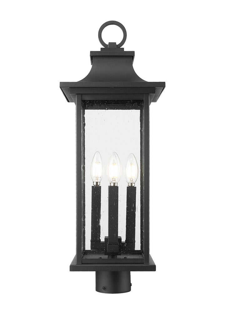 Z-Lite Canada - 5017PHBR-BK - Four Light Outdoor Post Mount Fixture - Tiberius - Black