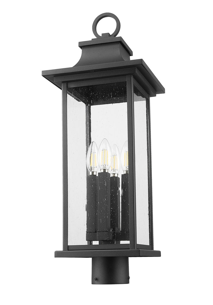 Z-Lite Canada - 5017PHBR-BK - Four Light Outdoor Post Mount Fixture - Tiberius - Black