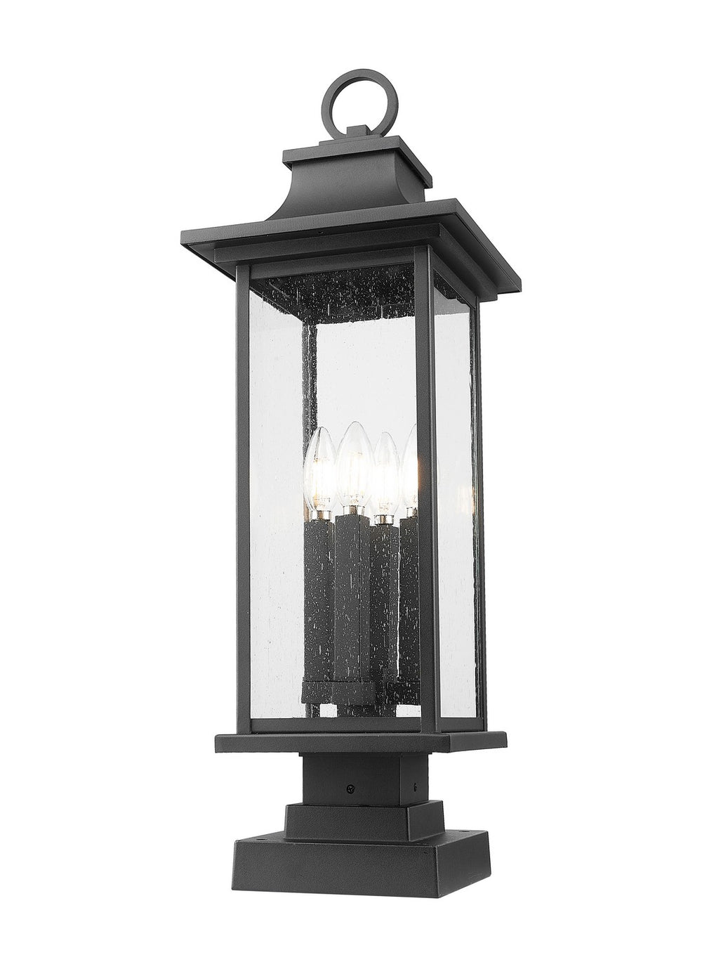 Z-Lite Canada - 5017PHBS-SQPM-BK - Four Light Outdoor Pier Mounted Fixture - Tiberius - Black