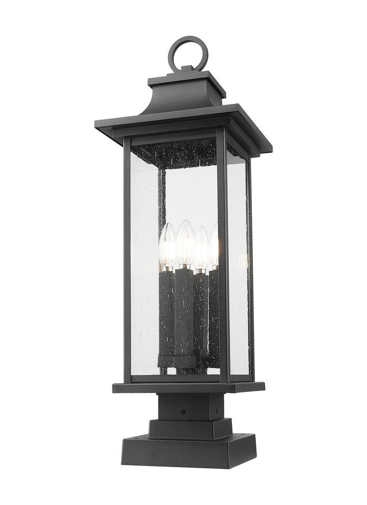 Z-Lite Canada - 5017PHBS-SQPM-BK - Four Light Outdoor Pier Mounted Fixture - Tiberius - Black