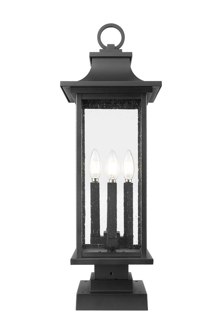 Z-Lite Canada - 5017PHBS-SQPM-BK - Four Light Outdoor Pier Mounted Fixture - Tiberius - Black