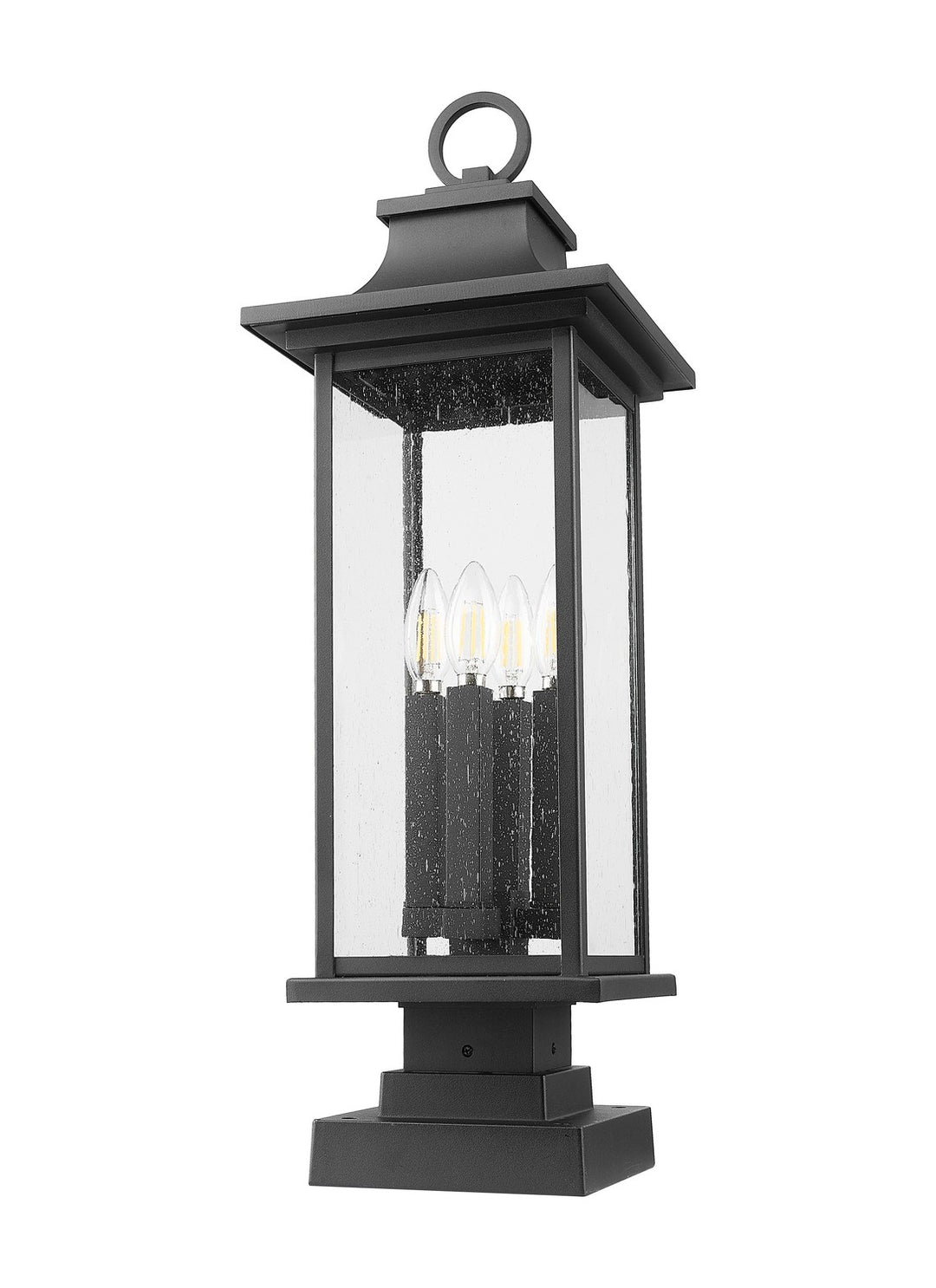 Z-Lite Canada - 5017PHBS-SQPM-BK - Four Light Outdoor Pier Mounted Fixture - Tiberius - Black
