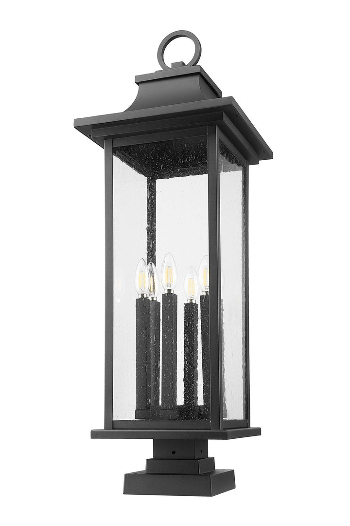 Z-Lite Canada - 5017PHXLS-SQPM-BK - Six Light Outdoor Pier Mounted Fixture - Tiberius - Black