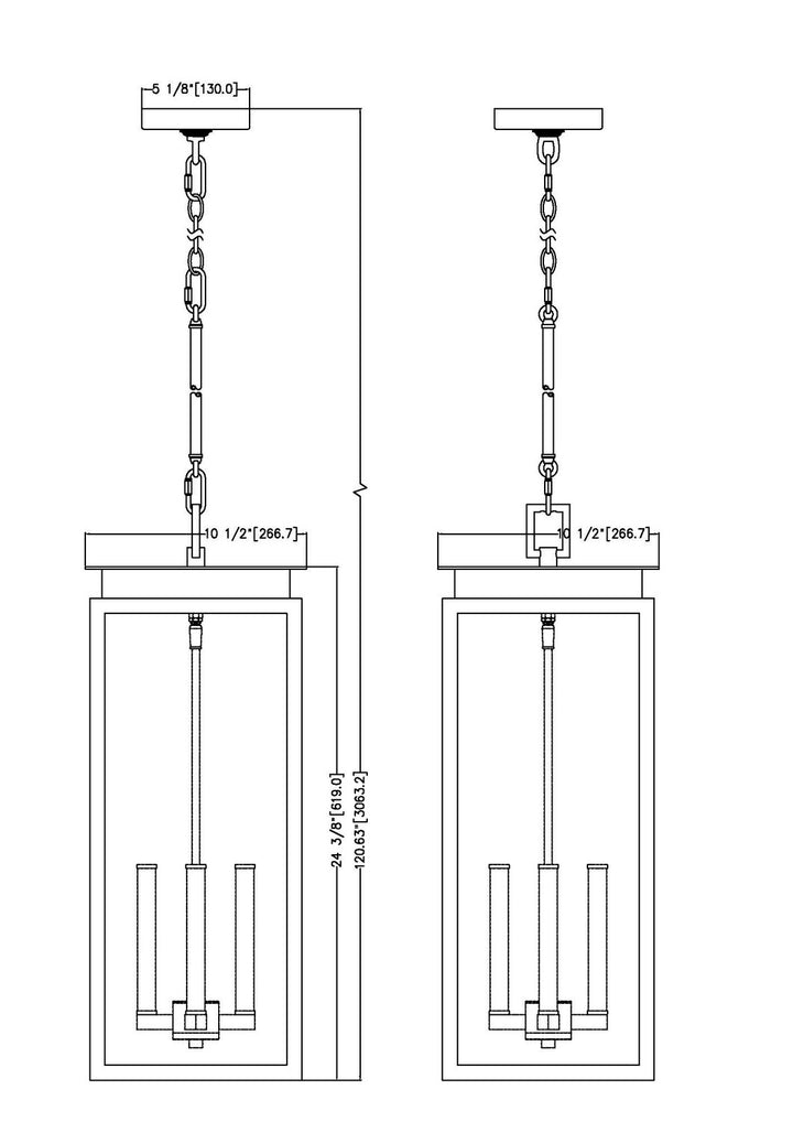Z-Lite Canada - 5018CHB-BK - Four Light Outdoor Chain Mount Ceiling Fixture - Nova - Black