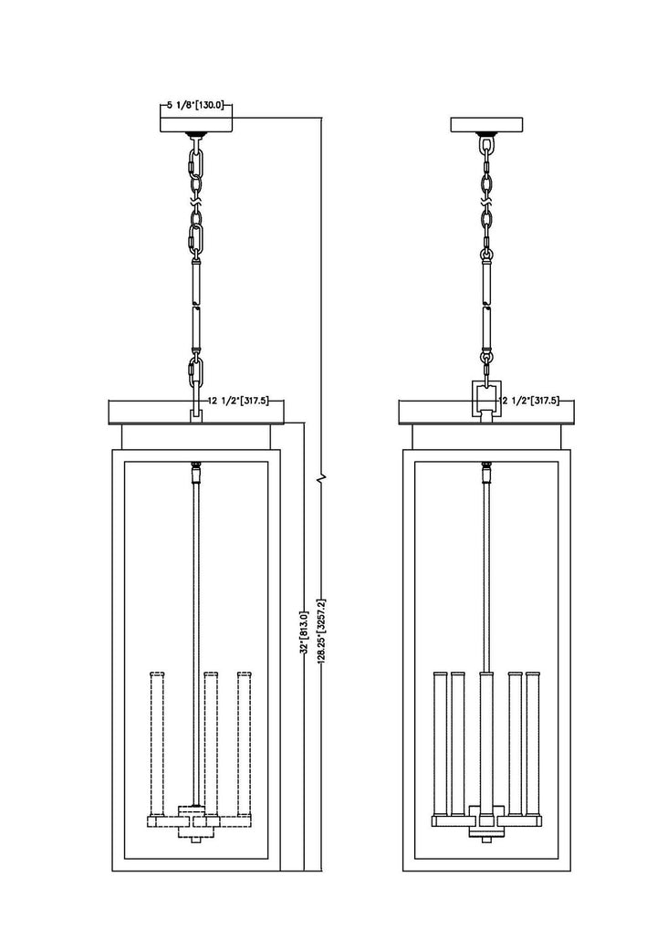 Z-Lite Canada - 5018CHXL-BK - Five Light Outdoor Chain Mount Ceiling Fixture - Nova - Black