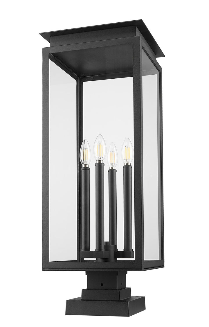 Z-Lite Canada - 5018PHBS-SQPM-BK - Four Light Outdoor Pier Mounted Fixture - Nova - Black