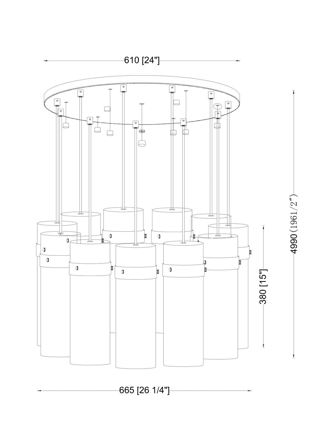 Z-Lite Canada - 7002P5-11R-BN - 11 Light Chandelier - Fontaine - Brushed Nickel