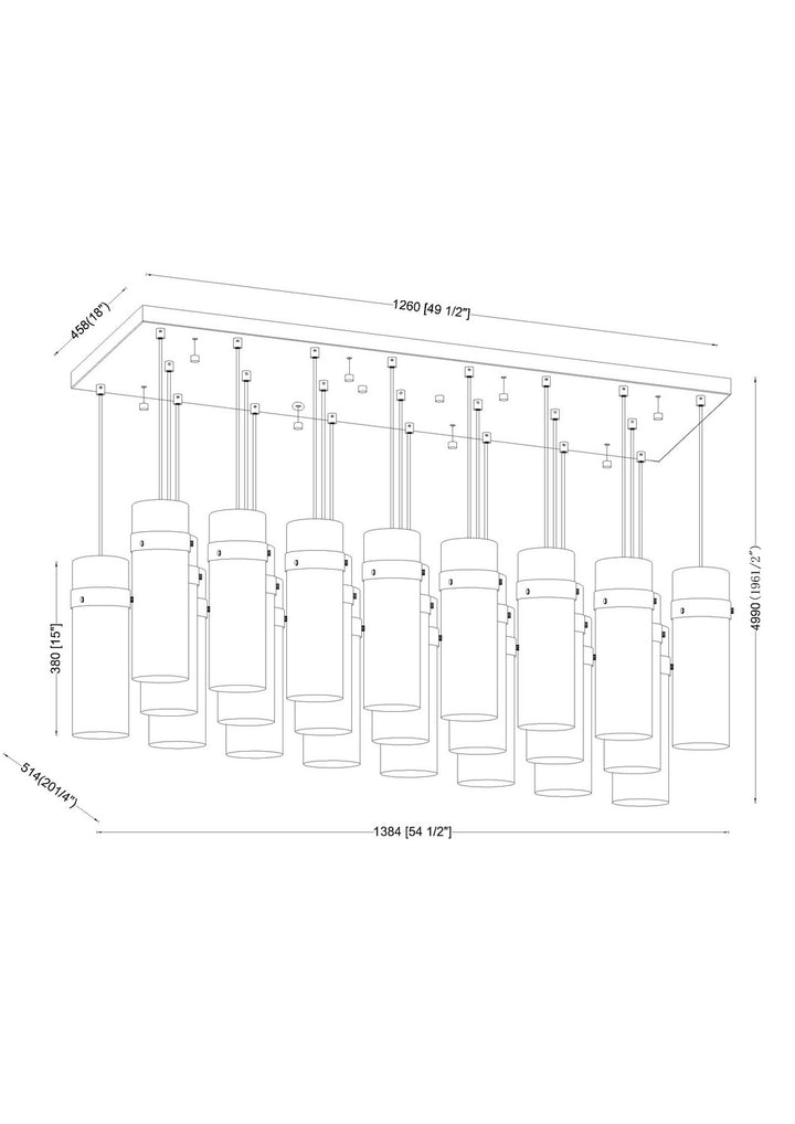Z-Lite Canada - 7002P5-23L-RB - 23 Light Linear Chandelier - Fontaine - Rubbed Brass