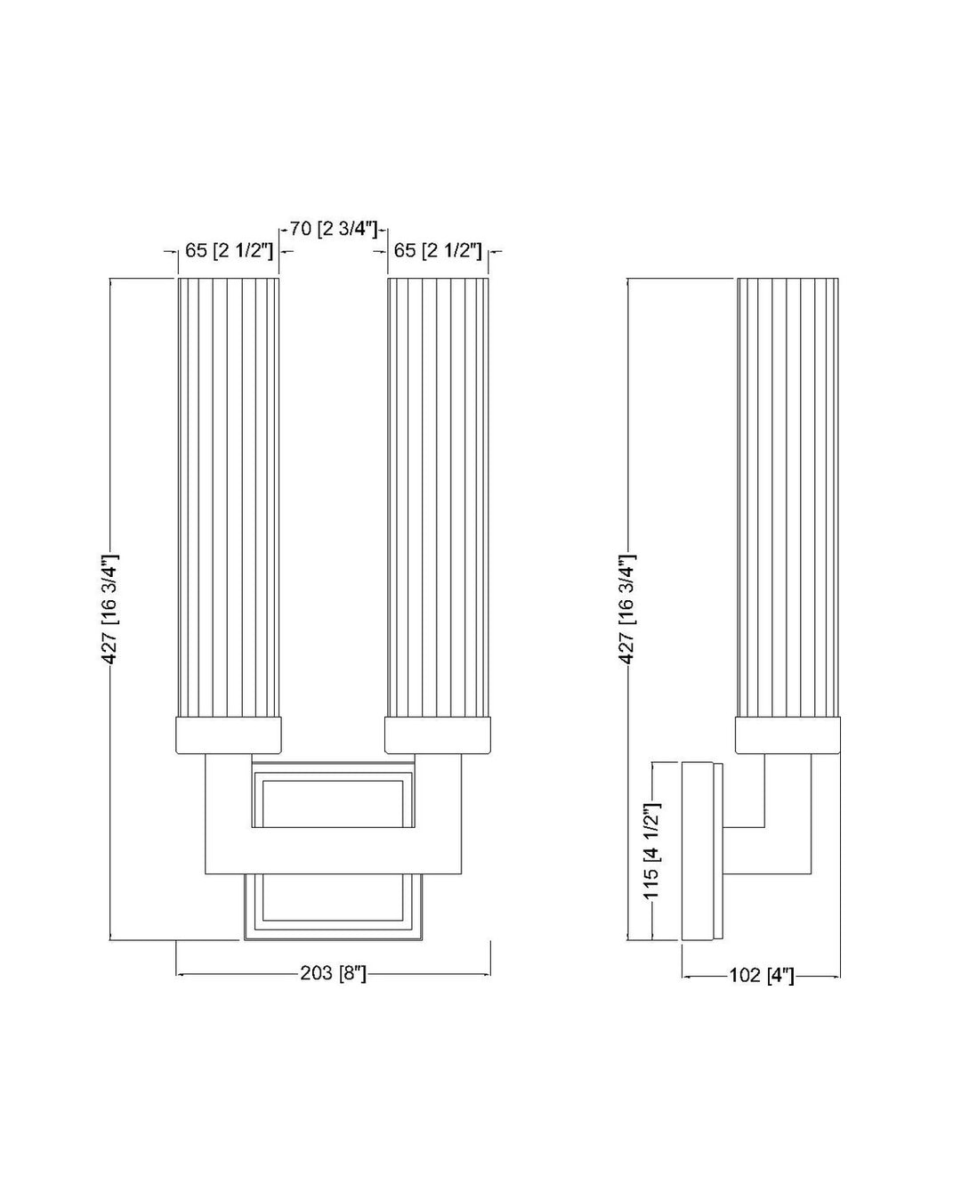 Z-Lite Canada - 740-2S-RB - Two Light Wall Sconce - Beau - Rubbed Brass