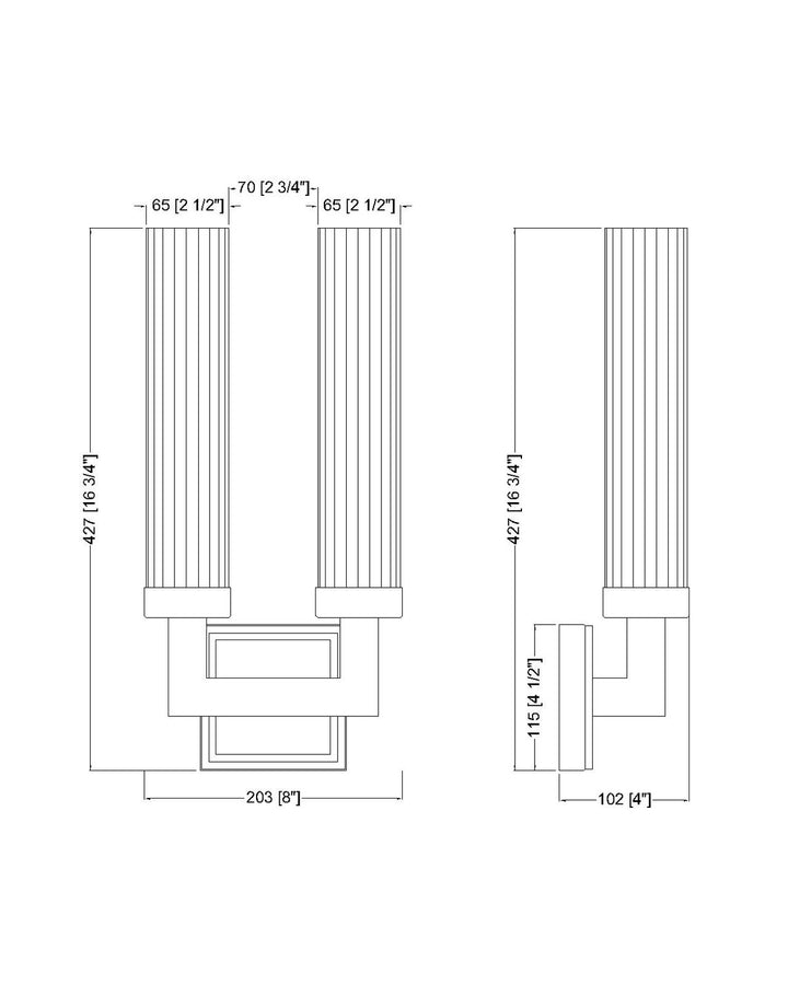 Z-Lite Canada - 740-2S-RB - Two Light Wall Sconce - Beau - Rubbed Brass